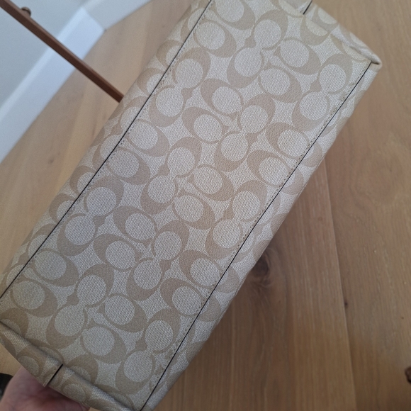 Coach Large Tote Bag Signature Town Leather light khaki Chalk - Picture 3 of 7